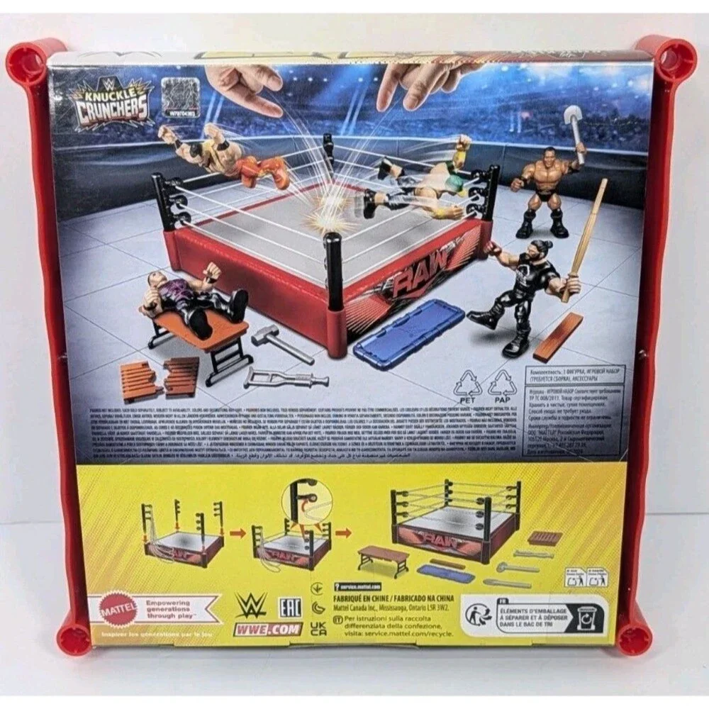 Mattel WWE Knuckle Crunchers Rebound Ring Playset & Seth Rollins Figure RARE ๐ฅ - Picture 4 of 12